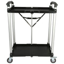 2 Shelfs Folding Collapsible Service Cart XL, 200lb. Capacity