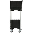 2 Shelfs Folding Collapsible Service Cart XL, 200lb. Capacity